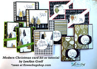 Modern Christmas fun fold card kit with PDF & video tutorials