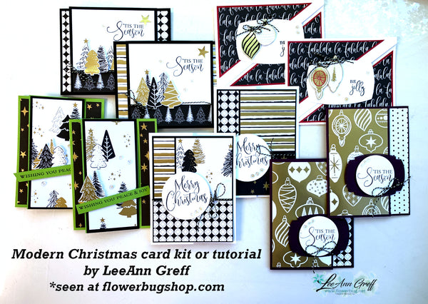 Modern Christmas fun fold cards tutorial