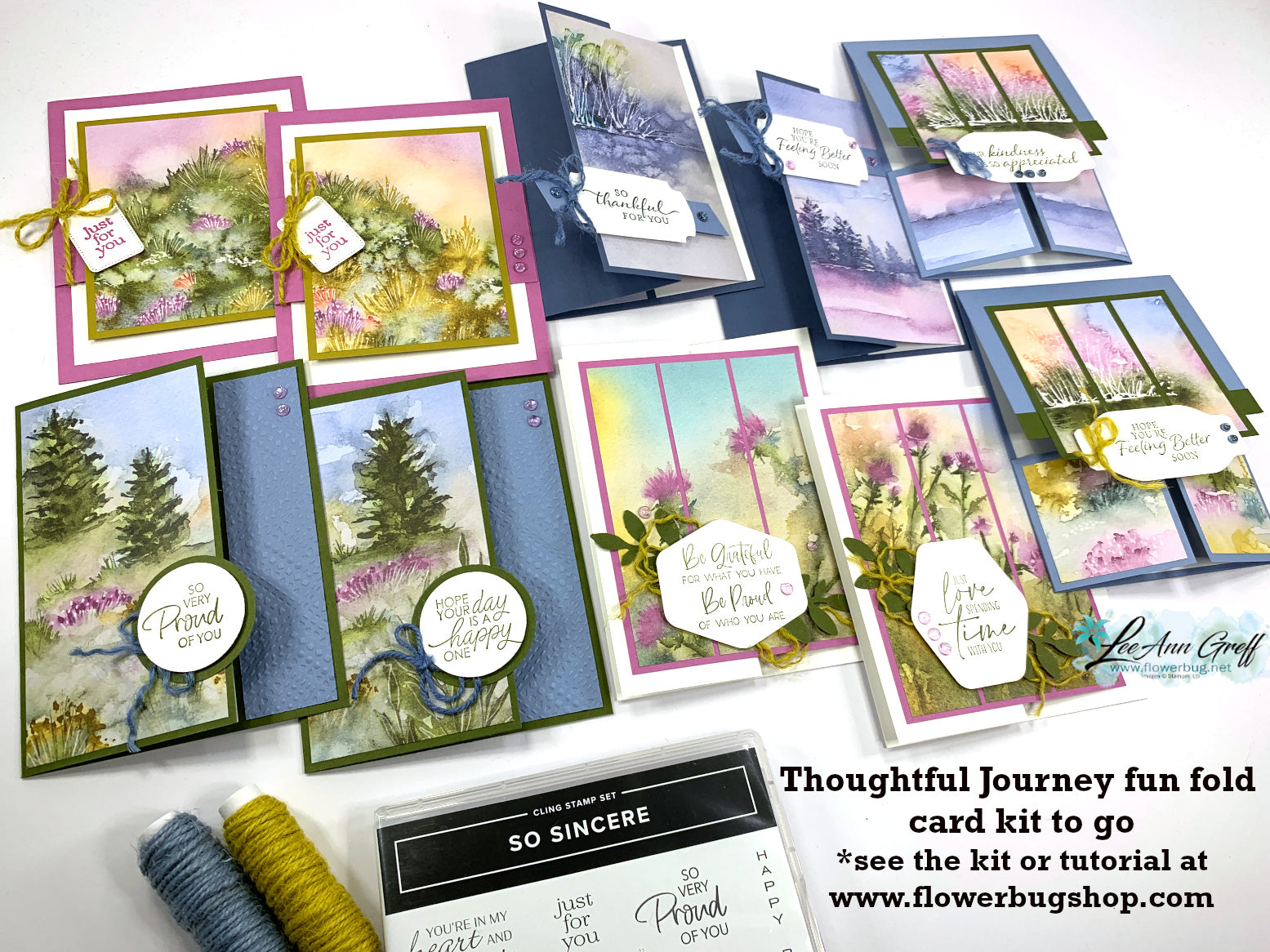 Thoughtful Journey fun fold PDF tutorial – Flowerbug's Shop