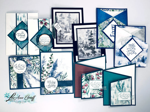 Beautiful Winter Meadow cards PDF tutorial
